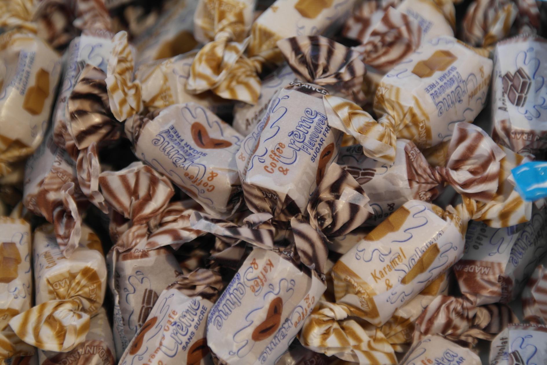 Karamel en koffiesmaak gemengd